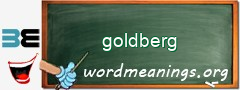 WordMeaning blackboard for goldberg